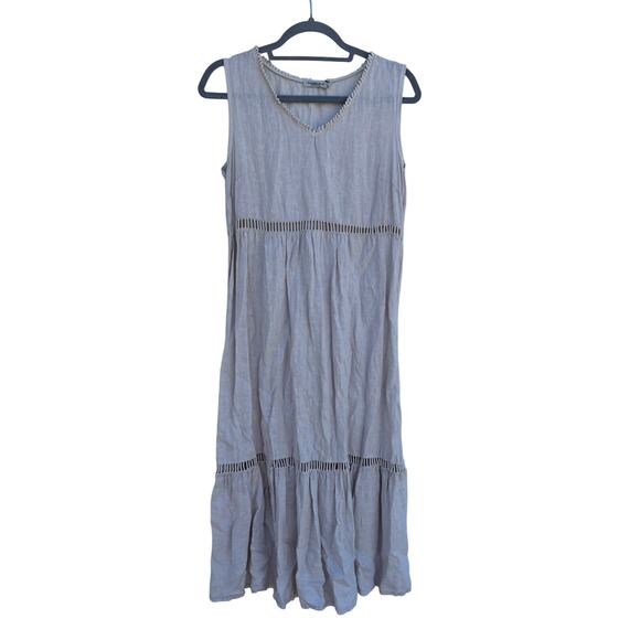 Valentina‎ Naldi Linen Dress, Made in Italy, Oat Flax Color, Sz S - Picture 1 of 6